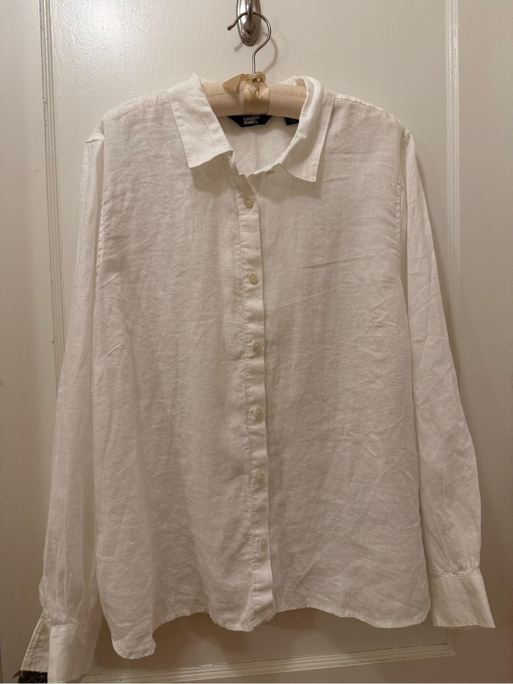 Land’s End Women’s Linen Long Sleeve Feminine Shirt